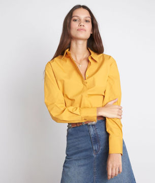 Picture of ESMERALDA CRISP YELLOW COTTON SHIRT